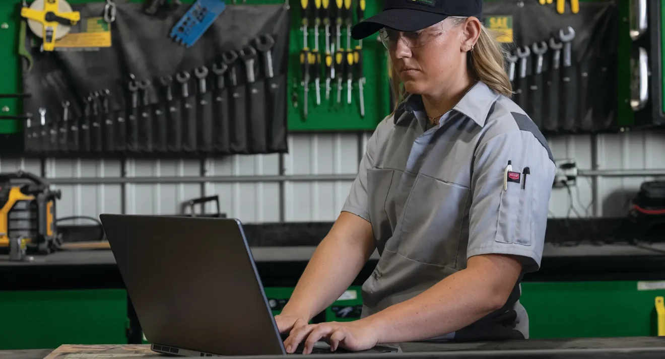 Technician working on computer
