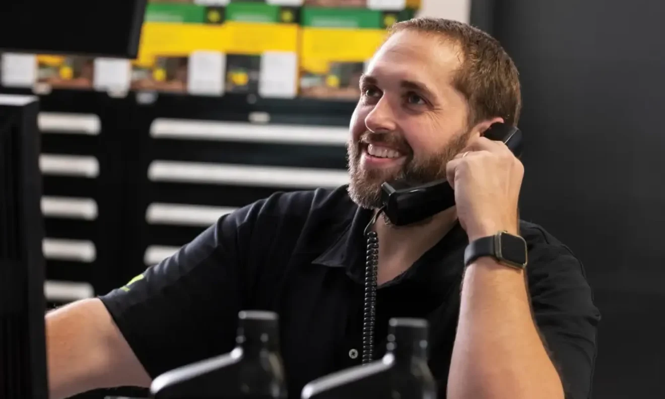 Employee answering phone call