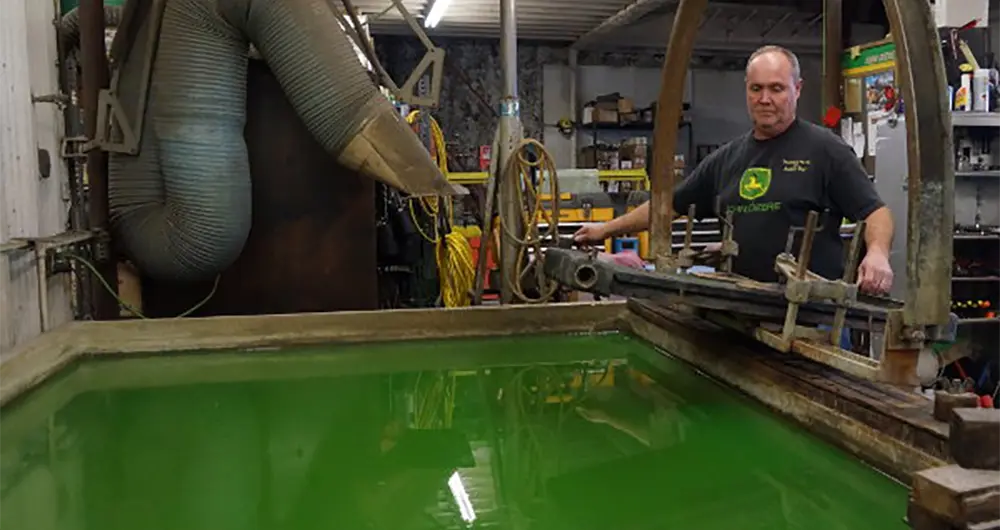 Man working in the radiator shop